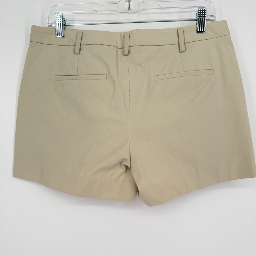 NWT Theory Kasim Shorts Oat Khaki Checklist Light Stretch Cotton Mid Rise 8 - Picture 5 of 13